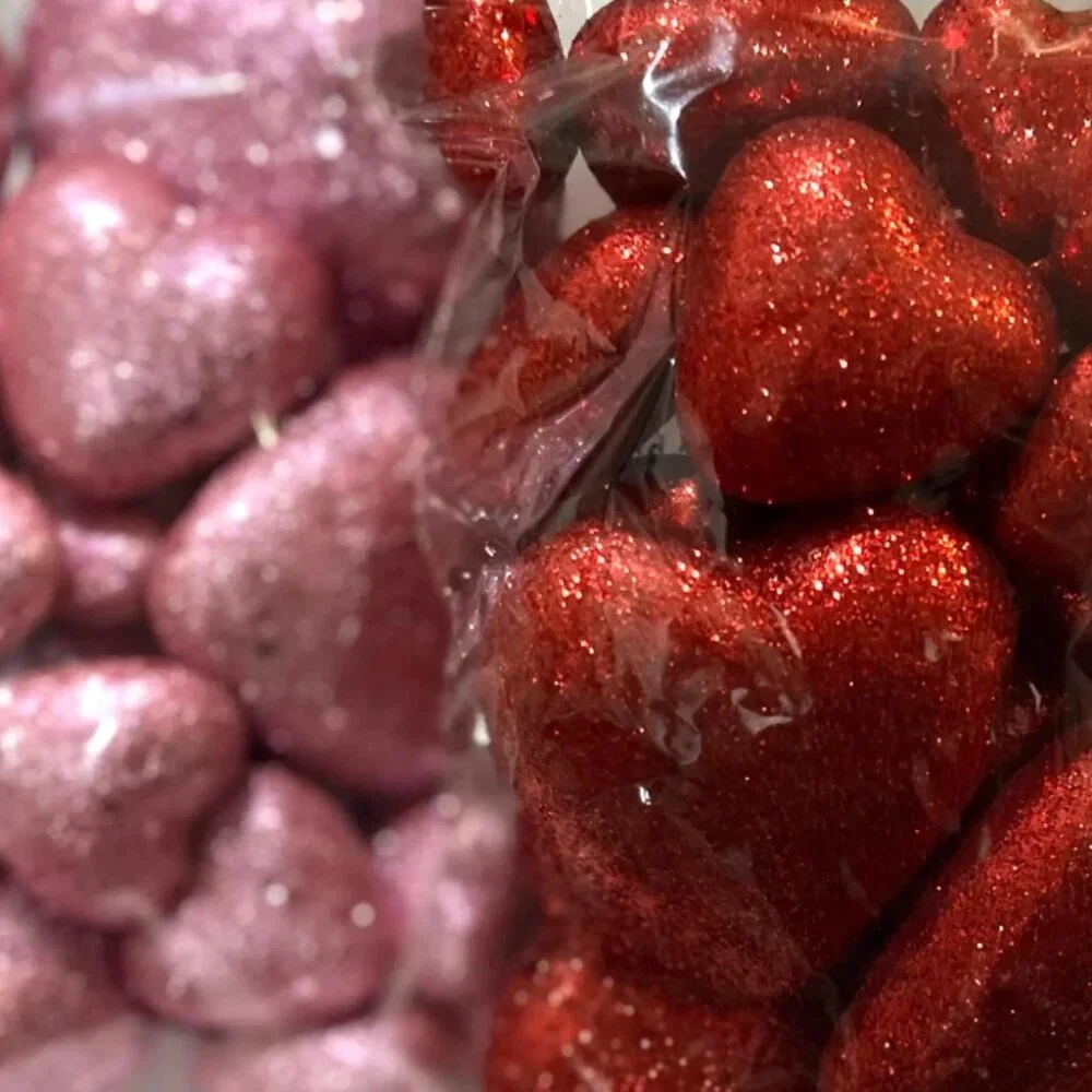 Red or Pink Valentine's Day Glitter Hearts All Occasions Party Favors 27 Count